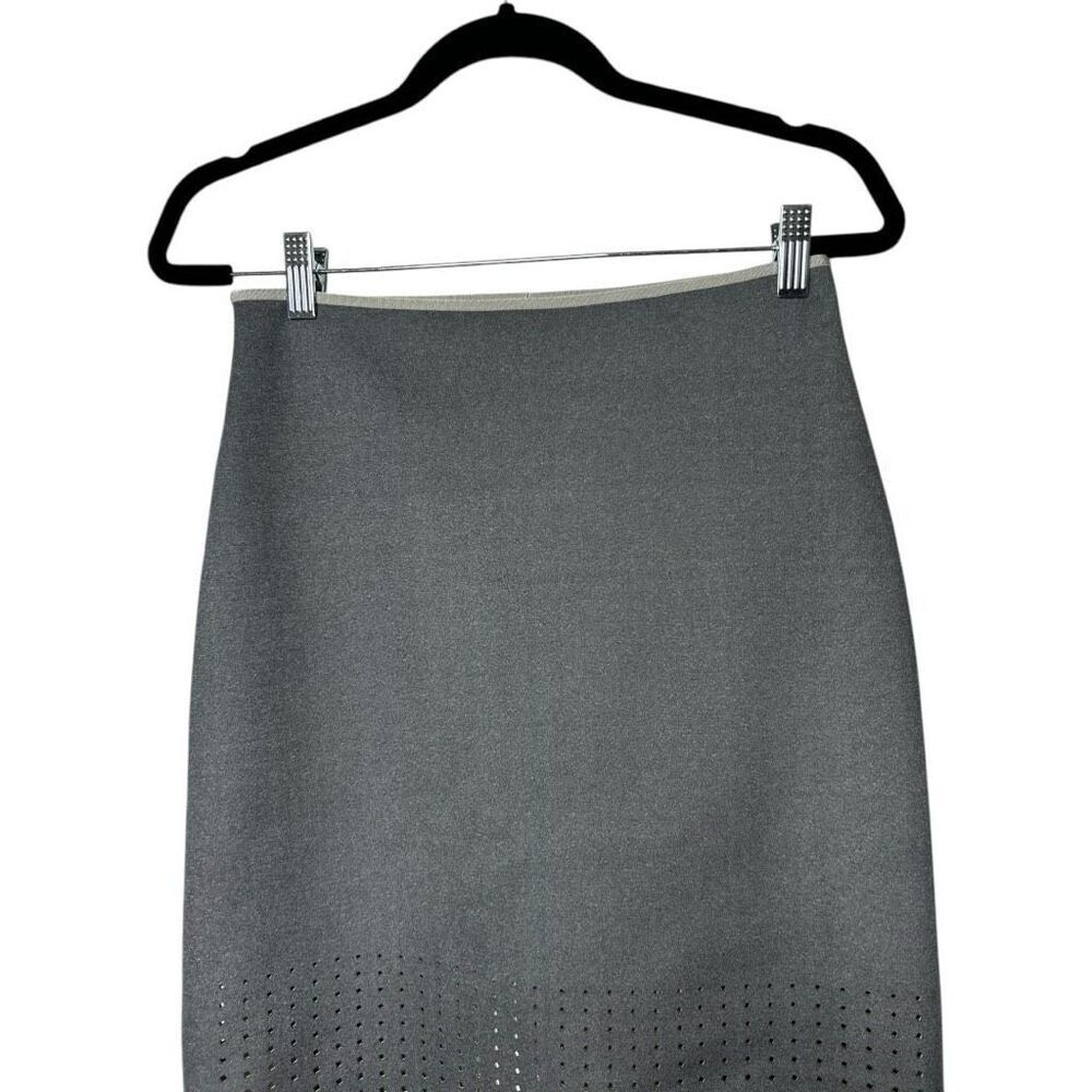 Clover Canyon Laser Skirt Size M Gray Neoprene Pencil Business Professional - Picture 8 of 13
